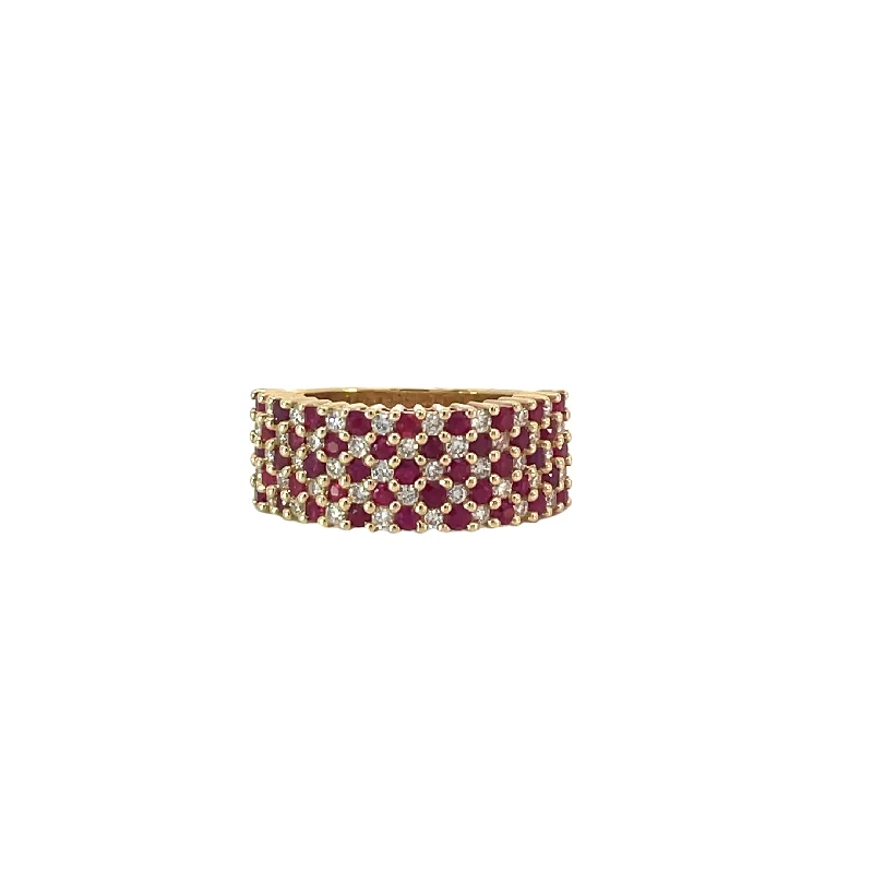 Yellow Gold Diamond Ruby Ring